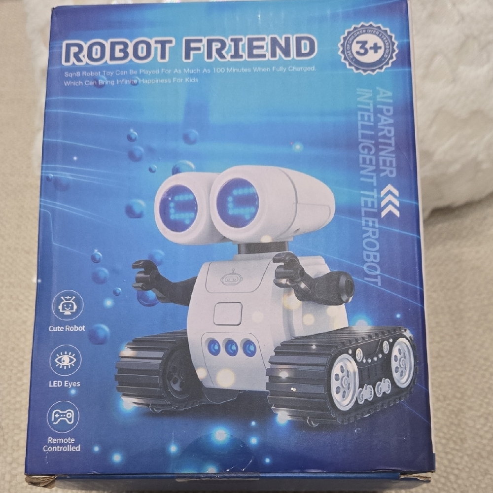 Interactive Robot Friend Toy - Blue & White